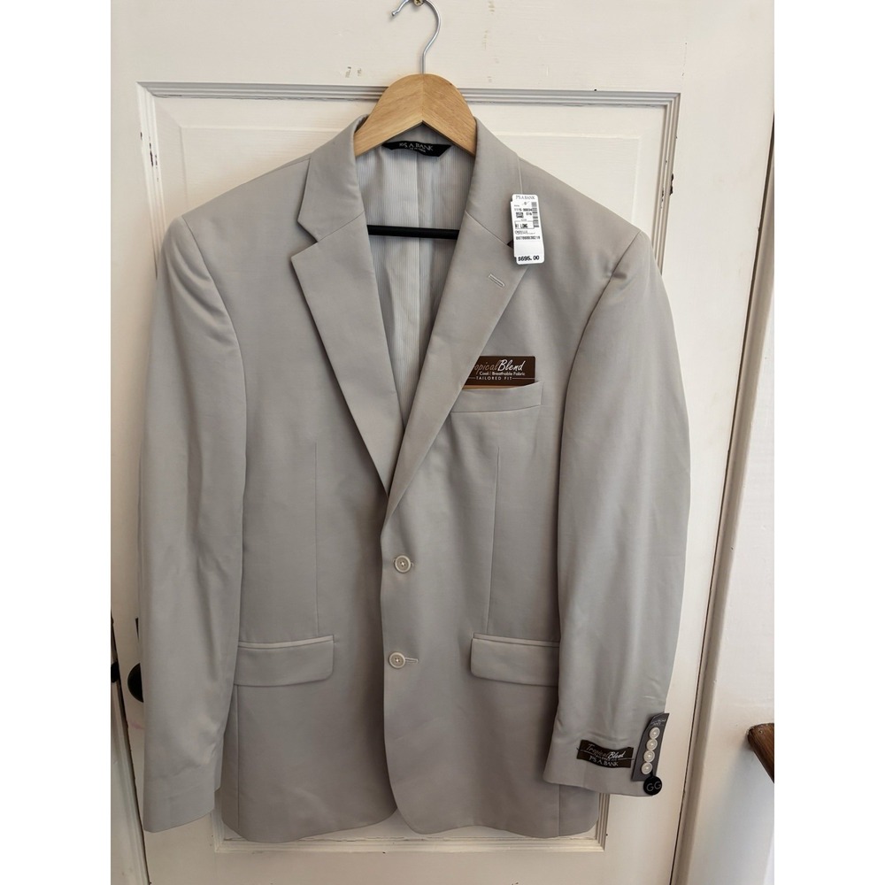 Jos. A. Bank Men's Tropical Blend Sport Coat Khaki Wool Cotton Size 41L New